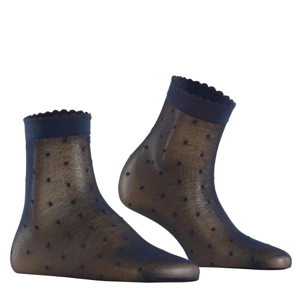 FALKE Women's Invisible Deluxe 8 Tights, Beige & Falke Dot Anklet Stocking Blue